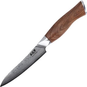 Gudaro - дамаскинов универсален кухненски нож TAKUMI 5", дължина 12,5 см,орех
