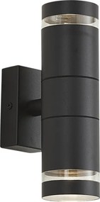 Модерна външна стенна лампа черна 2 светлини IP44 - Dubbla