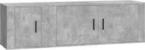 3188426 vidaXL Комплект ТВ шкафове от 2 части, бетонно сив, инженерно дърво