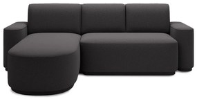 Тъмносив шенилов разтегателен ъглов диван с място за съхранение (ляв ъгъл) Aurumm – ELTAP