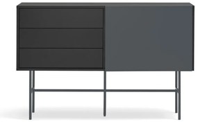 Нисък скрин с плъзгащи се врати 140x91 cm в черно/антрацит Nube - Teulat