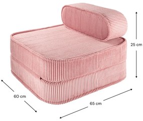 Розов детски стол от рипсено кадифе Flip – Wigiwama