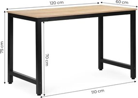 Компютърно бюро 120 x 60 cm - бюро за офис и студентска стая tmavá hnedá