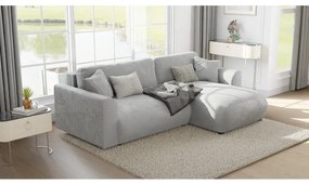 Светлосив кадифен ъглов диван (променлив) Lorine – Ropez