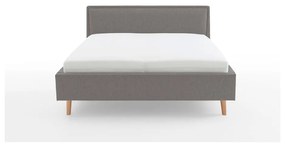 Светлосиво двойно легло с решетка и място за съхранение , 160 x 200 cm Frieda - Meise Möbel