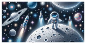 Картина на платно – Космонавт сред планетите