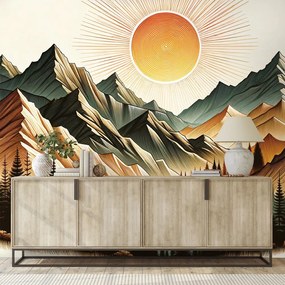 Самозалепващ тапет – Планински пейзаж с изгряващо слънце