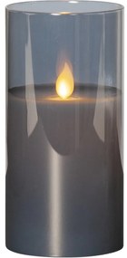 Сива LED восъчна свещ в стъкло, височина 15 см M-Twinkle - Star Trading