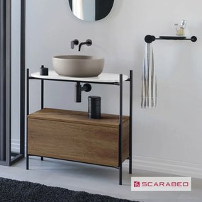 Комплект за баня Laila 2703-NROP с рафт 2715 с чекмедже 2712-89 Scarabeo