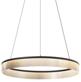 Модерен висящ лампион черен 78 см вкл. LED 3-степенно димируем - Anello Chandelier