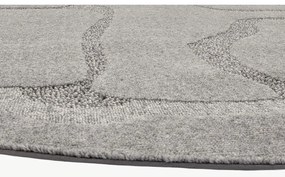 Сив вълнен кръгъл килим ø 160 cm Morphic Organica – Agnella