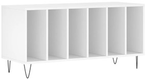 831748 vidaXL Шкаф за грамофонни плочи бял 100x38x48 см инженерно дърво