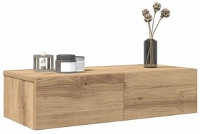 859976 vidaXL Стенен рафт с чекмеджета 60x26,5x15 см инженерно дърво