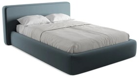 Синьо двойно тапицирано легло с място за съхранение и включена подматрачна рамка 140x200 cm Kiana – Makamii
