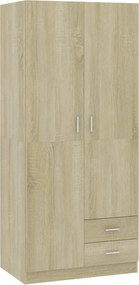 800642 vidaXL Гардероб, дъб сонома, 80x52x180 см, инженерно дърво