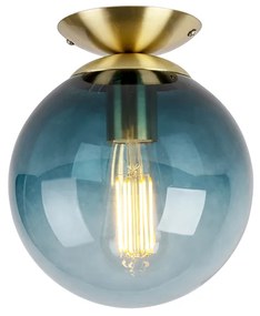 Интелигентна таванна лампа месинг с океанско синьо стъкло с Wifi ST64 - Pallon