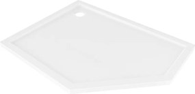 Mexen Flow тънък петустенен поддушник ляв, 100 x 80 см, бял гланц - 46P108010L