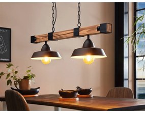 Висящо осветително тяло в черен и естествен цвят с метален абажур OLDBURY – EGLO