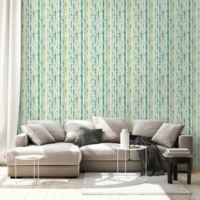 Самозалепващ тапет – Зелени и сини вертикални ивици