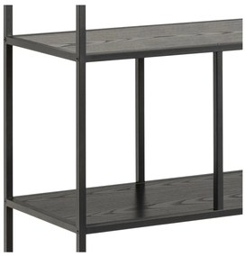 Черна етажерка за книги в декор от ясен 135x150 cm Seaford - Actona