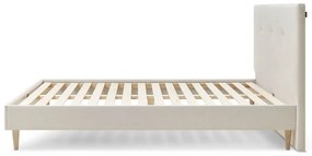 Бежово тапицирано двойно легло с решетка 160x200 cm Tory - Bobochic Paris