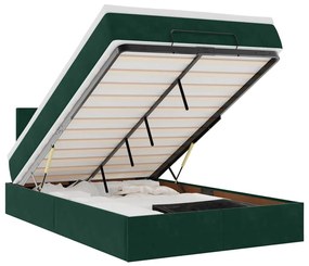 3311696 vidaXL Османска легло с матрак, тъмнозелено, 120x200 см, кадифе