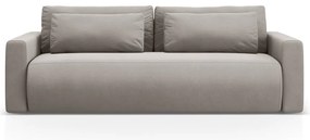 Светлосив кадифен разтегателен диван с място за съхранение 238 cm Belfast – Cosmopolitan Design