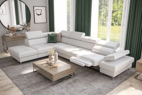 Ъглов диван Gelito Relax LTHR-Leuko-Left