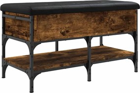 835194 vidaXL Пейка за обувки, опушен дъб, 82x42x45 см, инженерно дърво