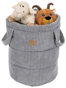 Сива текстилна детска кошница за играчки ø 39x50 cm – Meowbaby