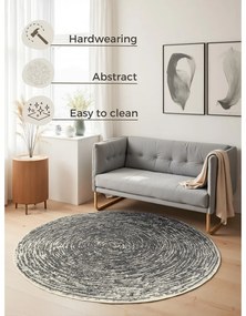 Сиво-кремав кръгъл килим ø 160 cm Gloria Cavallo – Hanse Home