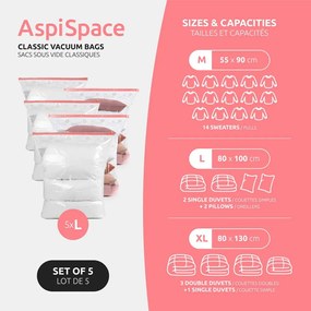 Вакуумни торбички в комплект от 5 броя Vacuum L – Compactor