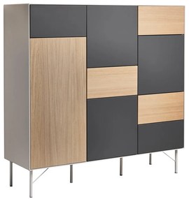 Висок скрин с дъбов декор в антрацитно-естествен цвят 136x133 cm Edge by Hammel - Hammel Furniture