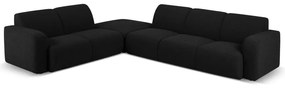 Черен ъглов диван от плат букле (ляв ъгъл) Molino - Micadoni Home