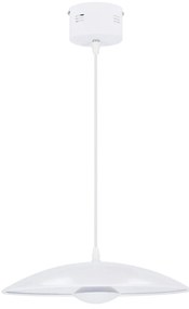 Бяло LED висящо осветително тяло с метален абажур Lund – Candellux Lighting