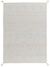 Бял ръчно изработен памучен килим подходящ за пране 120x160 cm Tribu Natural – Lorena Canals