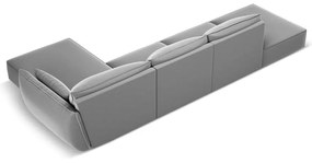 Светлосив кадифен ъглов диван (десен ъгъл) Vanda – Mazzini Sofas