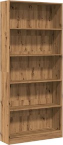 857861 vidaXL Библиотека, дъб артизан, 80x24x176 см, инженерно дърво