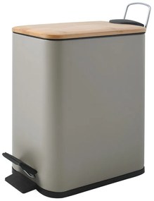 Кафяво-сиво стоманено кошче за боклук с педал 5 l Erik – Spirella