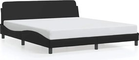 373238 vidaXL Рамка за легло Dover, черна, 180x200 см, изкуствена кожа