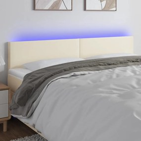 3121430 vidaXL LED Горна табла за легло, кремава, 160x5x78/88 см