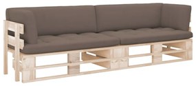 3066681 vidaXL 2-местен палетен диван с възглавници, бор с импрегнация