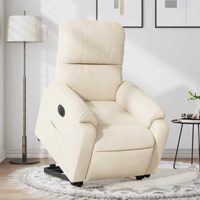 3204948 vidaXL Електрически изправящ реклайнер, бежов, микрофибърен текстил