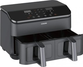 Втора ръка: Двоен фритюрник с горещ въздух Cosori Dual Basket CAF-R901-AEU, 1750 W, 8.5 л, 8 програми, Таймер, Touch screen, Черен