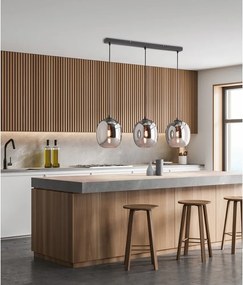 Черно висящо осветително тяло със стъклен абажур Nayla – Fischer &amp; Honsel