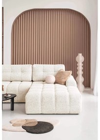 Кремав разтегателен модулен ъглов диван с място за съхранение (десен ъгъл) Lulu – Miuform