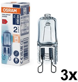 Комплект 3 бр. крушки за фурна HALOPIN G9/40W/230V 2700K - Osram