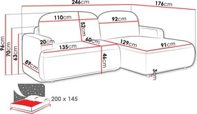 Ъглов диван Alivar-Бяло-Десен