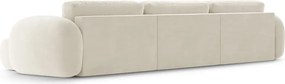 Кремав кадифен сгъваем/с място за съхранение ъглов диван (U форма) Tonale – Cosmopolitan Design