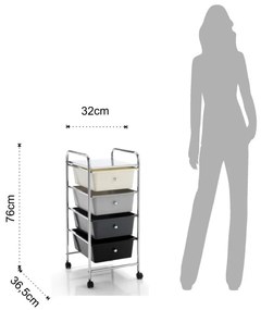 Мобилна количка с 4 чекмеджета Air - Tomasucci